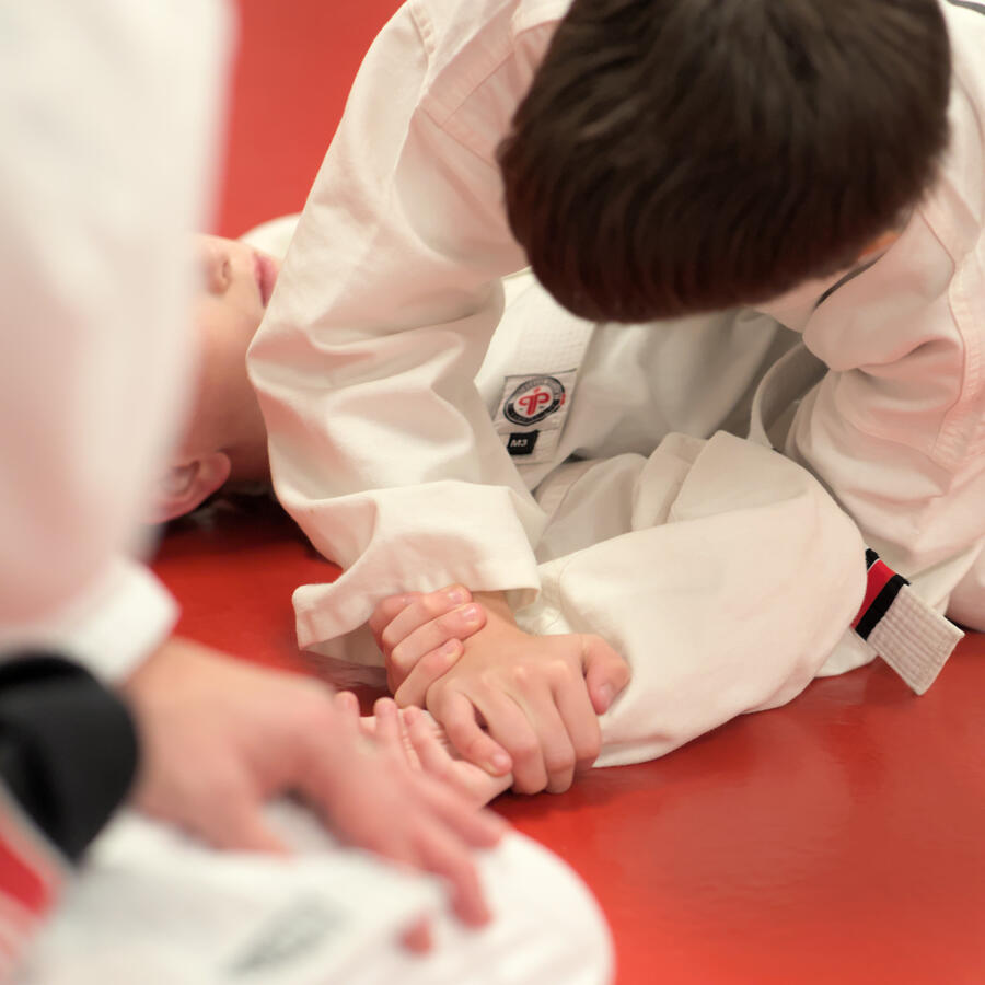 Two kids training together.